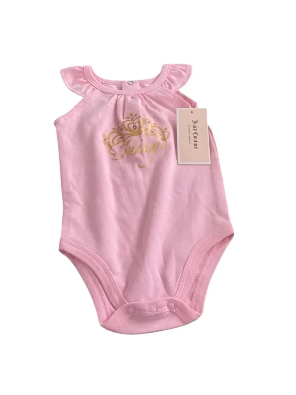 Juicy Couture pink ruffle Short sleeve onesie